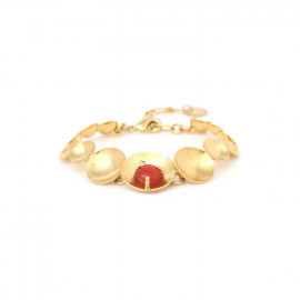 Adjustable bracelet with agate cab (golden) "Jimili" - Ori Tao