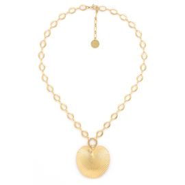 Leaf pendant necklace (golden) "Palmspring" - Ori Tao