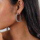 Creoles earrings (silvered) "Biwa" - Ori Tao