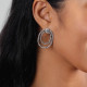 2 rings post earrings (silvered) "Biwa" - Ori Tao