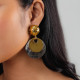Black lip post earrings (golden) "Disco" - Ori Tao