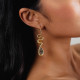 Hook earrings with black lip drop (golden) "Venin" - Ori Tao