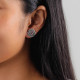 Boucles d'oreilles poussoir puces (argenté) "Bagyo" - Ori Tao