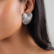 Boucles d'oreilles clips feuille (argenté) "Palmspring" - Ori Tao
