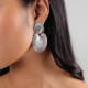 Gypsy post earrings with 2 leaves (silvered) "Palmspring" - Ori Tao