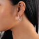 Boucles d'oreilles créoles torsadées (argenté) "Merida" - Ori Tao