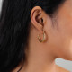 Boucles d'oreilles créoles torsadées (doré) "Merida" - Ori Tao