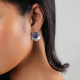 Simple french hook earrings with lapis cab (silvered) "Jimili" - Ori Tao